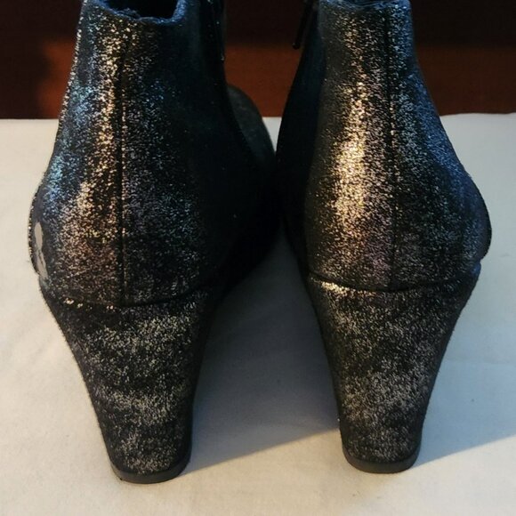 Rampage wedge booties sz 7M black silver good condition ** - Picture 3 of 6
